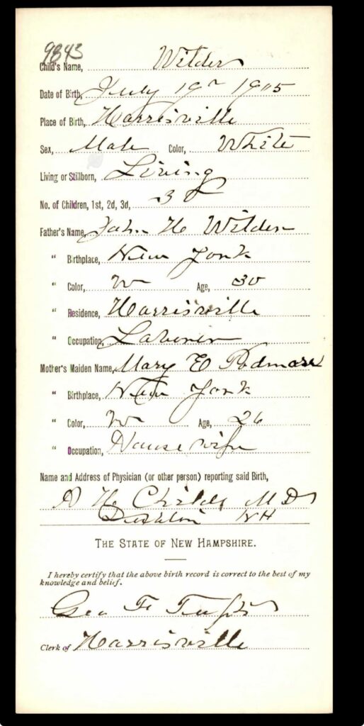 E Wilder Birth Record 514x1024